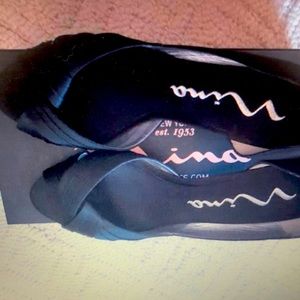 Nina  Black Satin Luster Heel 9M